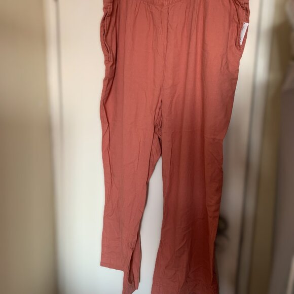 Old Navy Women’s High-Waisted Linen-Blend Wide-Leg Pants Amber Glow Plus Size 3X - Picture 4 of 11